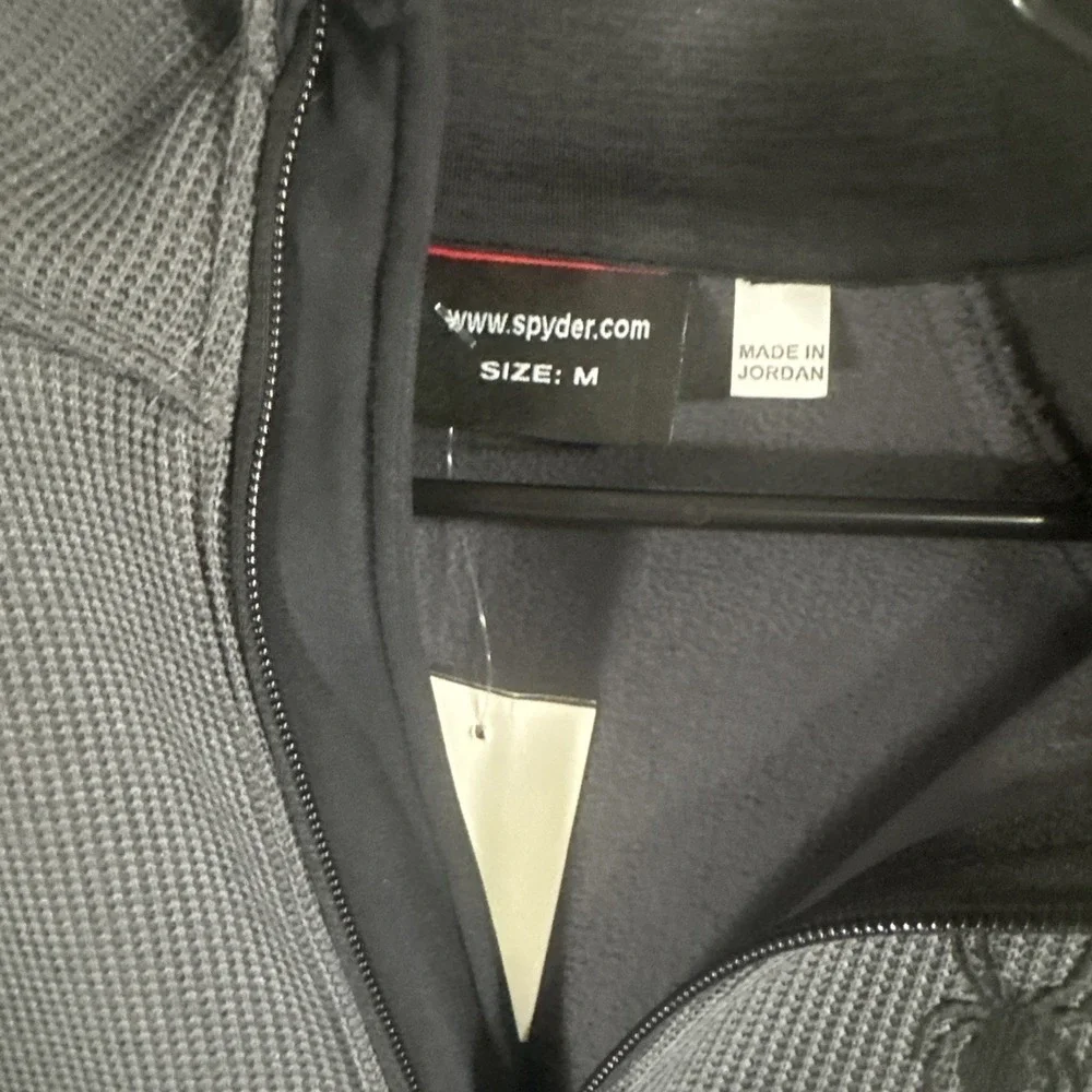 Spyder Men's Jacket Black Gray 1/4 Zip‎ New NWT Size M Medium